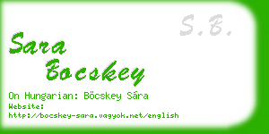 sara bocskey business card